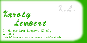 karoly lempert business card
